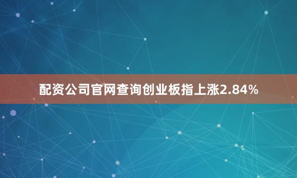 配资公司官网查询创业板指上涨2.84%